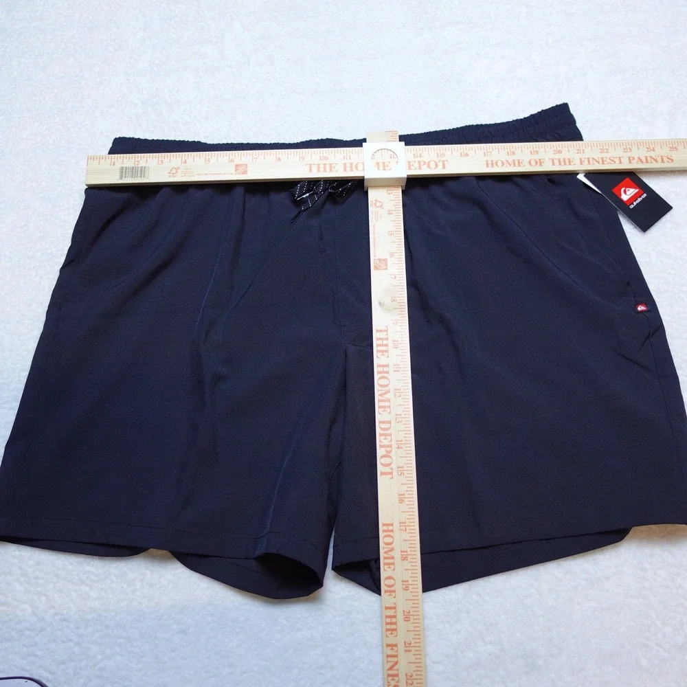 Quiksilver Board Shorts Mens 2XL Black Elastic Waist Swim Trunks QSM15AM015
